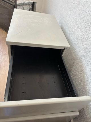 Cajonera metálica beige 2 cajones.