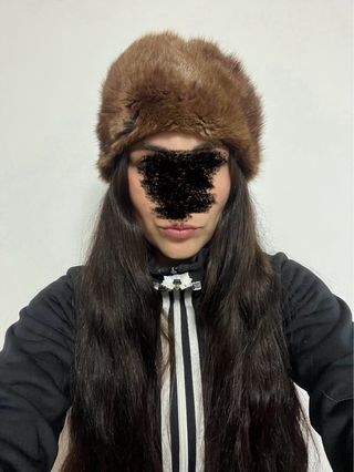 Gorro ruso piel marrón Y2K