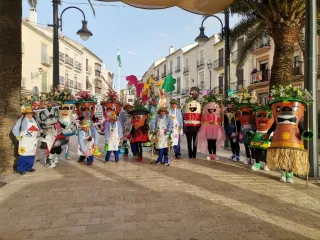 Disfraz Carnaval Naranja y Rosa