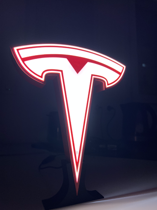 Lámpara LED 3D Tesla Roja