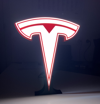 Lámpara LED 3D Tesla Roja