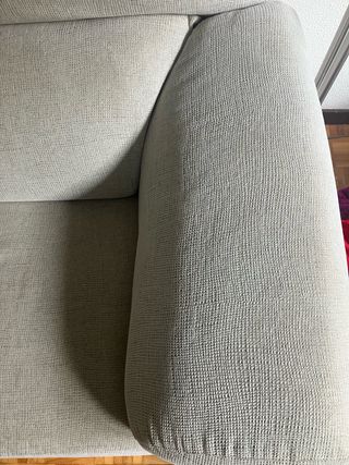 3 + 2 Sofás de tela beige y marrón