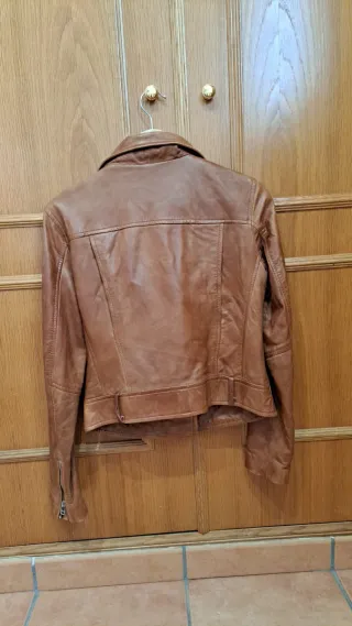 Chaqueta Stradivarius Cuero Sintético Marrón