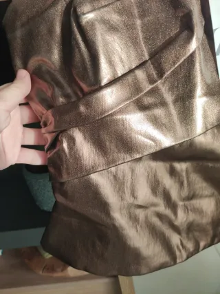 Top corset ZARA metalizado dorado bronce drapeado