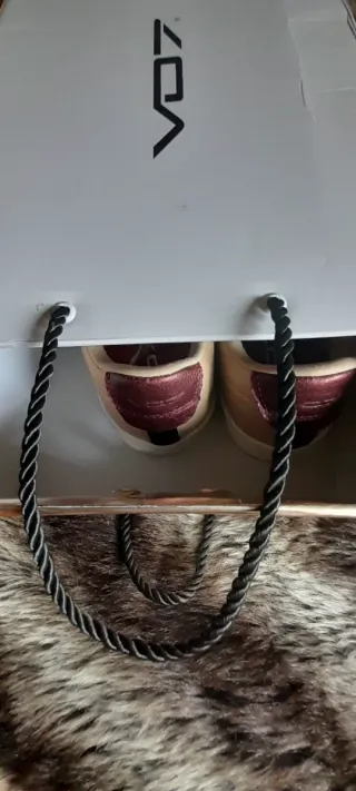 Zapatillas Beige y Plateadas