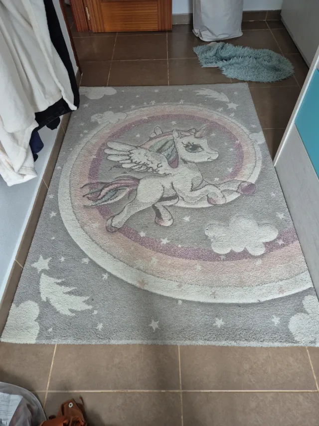 Tappeto per bambini con unicorno e arcobaleno