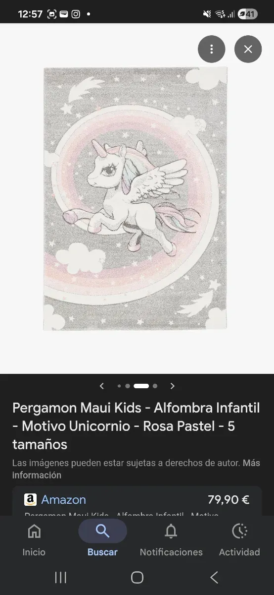 Tappeto per bambini con unicorno e arcobaleno