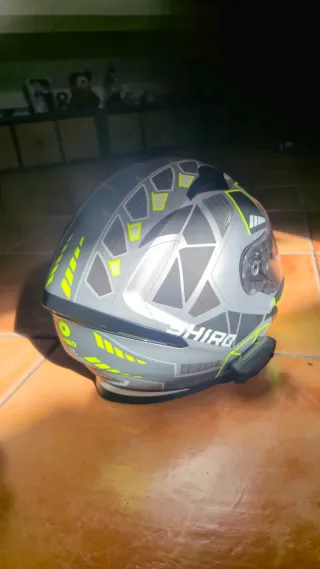 Casco Moto Shiro Negro y Amarillo talla L/58cm