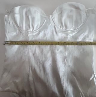 Top Zara Satén Blanco Talla L