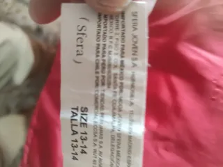 Chaleco Sfera Rojo Talla 13-14 Años