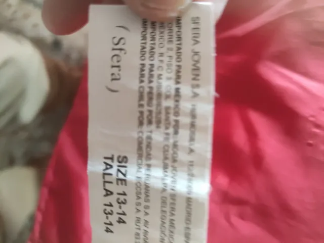 Chaleco Sfera Rojo Talla 13-14 Años