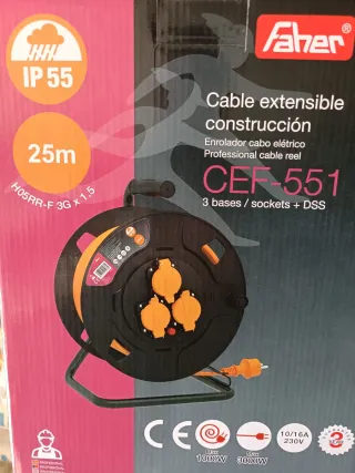 Enchufe Extensible Faher CEF-551 25m IP55