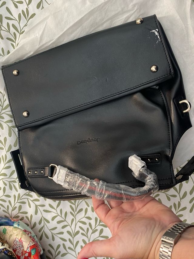 Bolso Desigual Negro Transparente