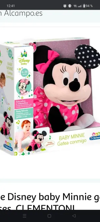 Peluche Minnie Mouse Bebé Gateando