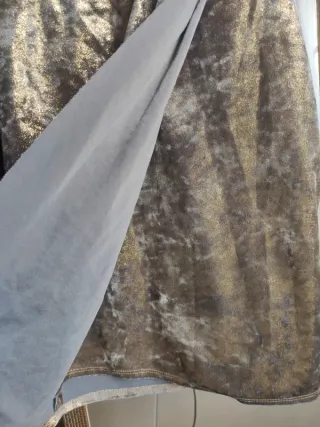 Vestido Zara terciopelo dorado fiesta fruncido