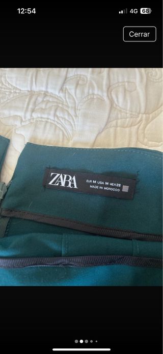 Falda Zara verde oscura Talla M
