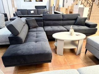 Sofá Rinconera Gris Oscuro Tela