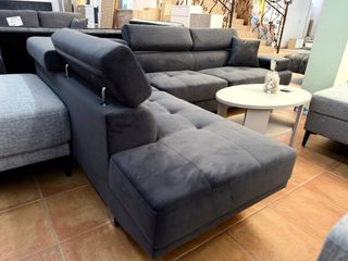 Sofá Rinconera Gris Oscuro Tela