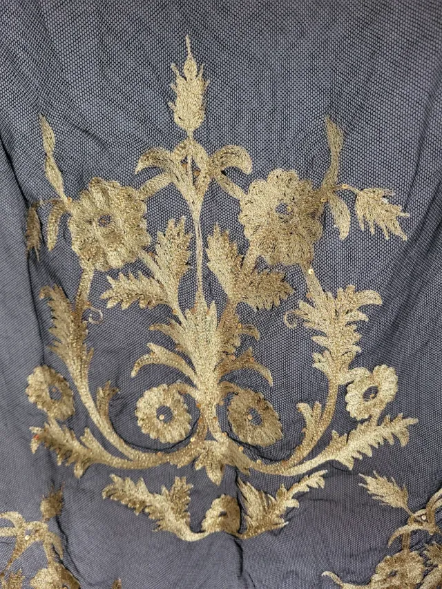 Manteletas Fallera Tul Negro Bordado Dorado