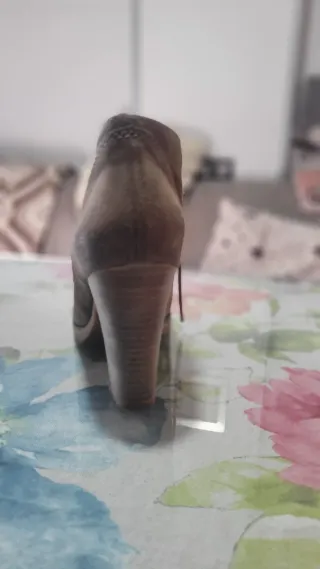 Botines de piel beige/marrón