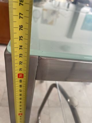 Tavolo da Pranzo in Cristallo e Acciaio Inox