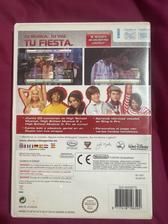 Nintendo Wii Disney Sing It High School Musical 3