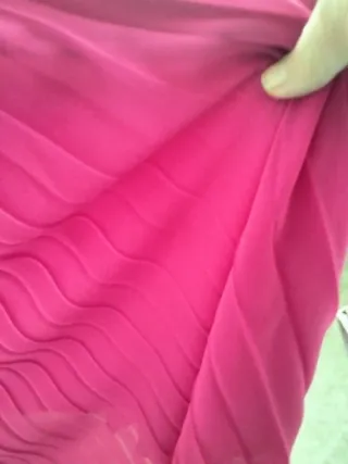 Vestido largo fiesta rosa falda plisada