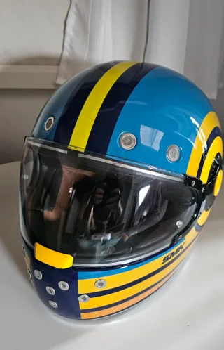 Casco SMK Retro Ranko GL574 Azul/Amarillo