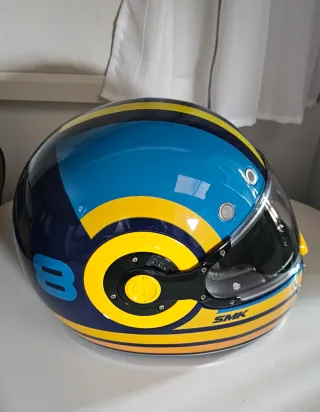 Casco SMK Retro Ranko GL574 Azul/Amarillo