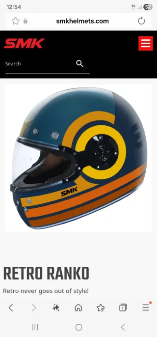 Casco SMK Retro Ranko GL574 Azul/Amarillo