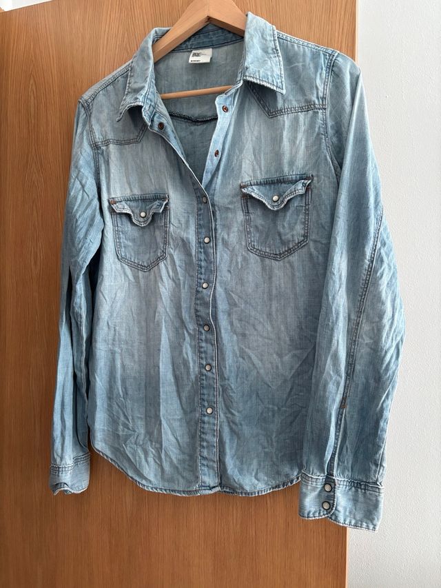 Camisa tejana vaquera azul