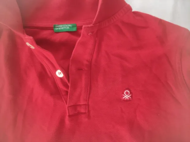 Jersey Benetton cuello polo color rojo