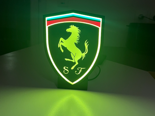 lampara logo ferrari  impresa en 3d