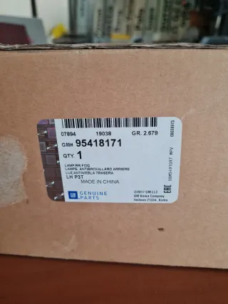 Piloto Antiniebla Trasero Izquierdo Opel Mokka