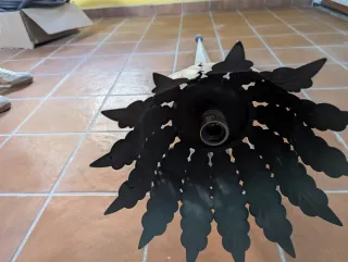 Lámpara Antorcha Forja Negra