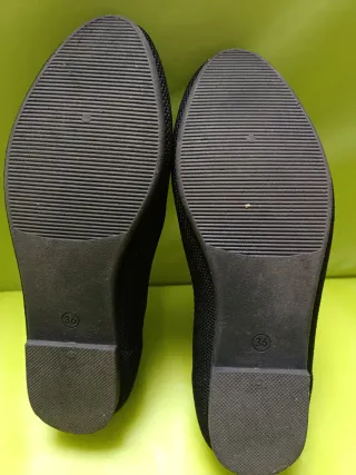 Manoletinas Esmara negras elásticas y beige