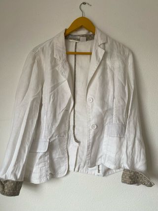 Americana Lino Blanca Talla 44 La Redoute