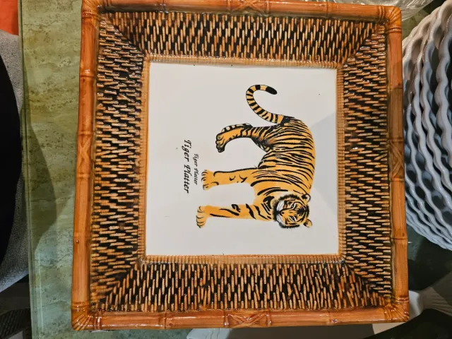 Plato decorativo elefante bambú