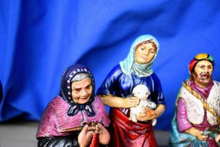 Lote 11 figuras Belén Yeso Años 60