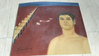 Antiguo óleo sobre tablilla original