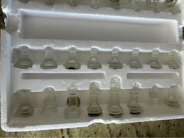 Ajedrez de Cristal Transparente y Escarchado