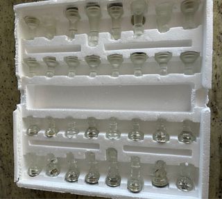 Ajedrez de Cristal Transparente y Escarchado