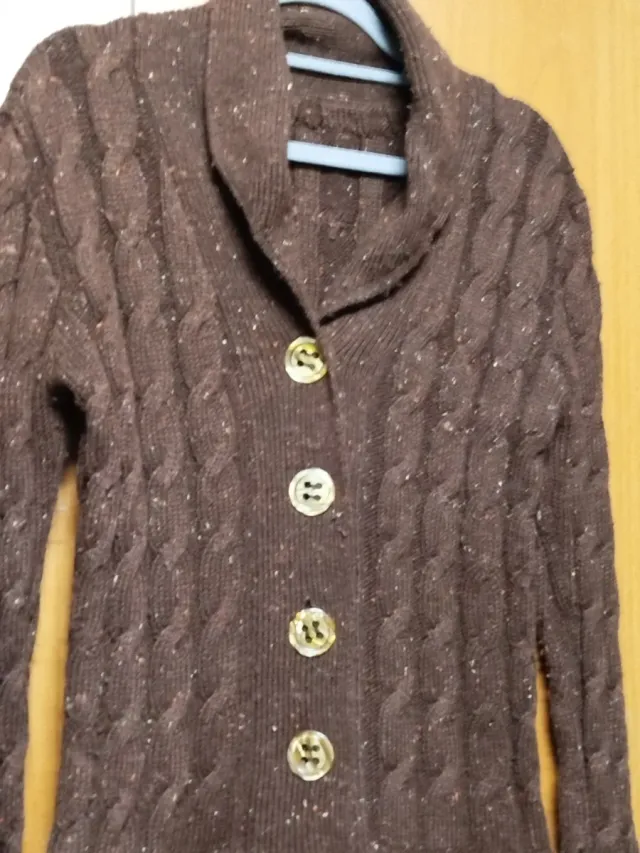 Cardigan lana vintage marrone