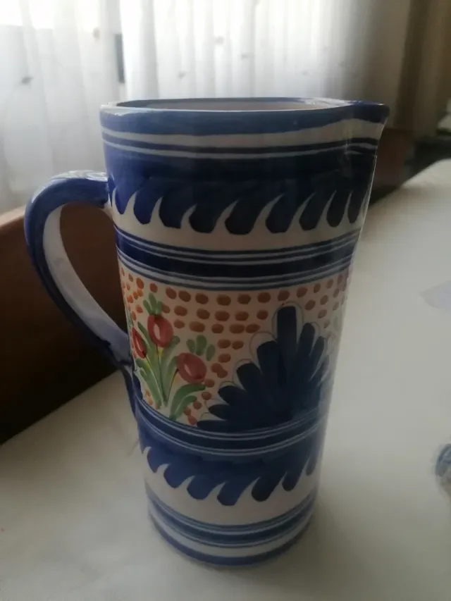 Juego Jarra y Tazas Cerámica Azul