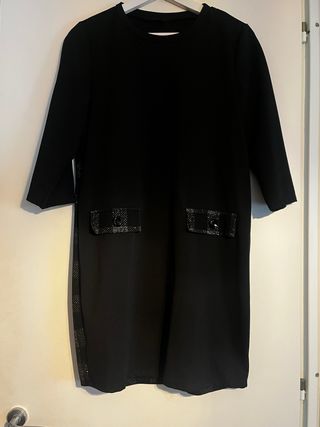 Mini abito glitter check nero