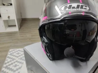Casco HJC IS 100 Negro y Rosa modular. Talla S