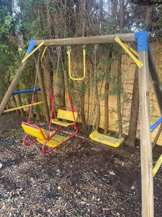 Columpio infantil madera y metal