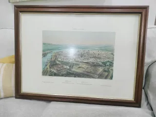 Cuadro Lámina Sevilla antigua enmarcada