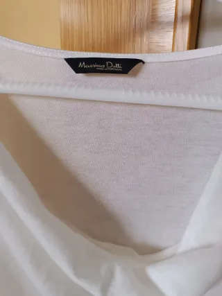 Camiseta Massimo Dutti Blanca Manga Larga