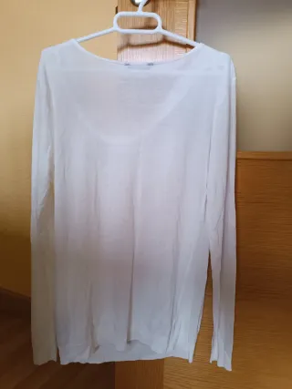 Camiseta Massimo Dutti Blanca Manga Larga
